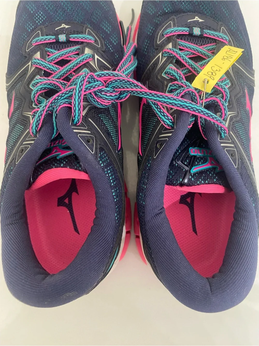 Mizuno Women's Navy Athletic Running Shoes with Pink Accents